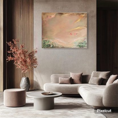 "Tropical delight" 70*90 cm semiabstrakt tavla akryl på duk