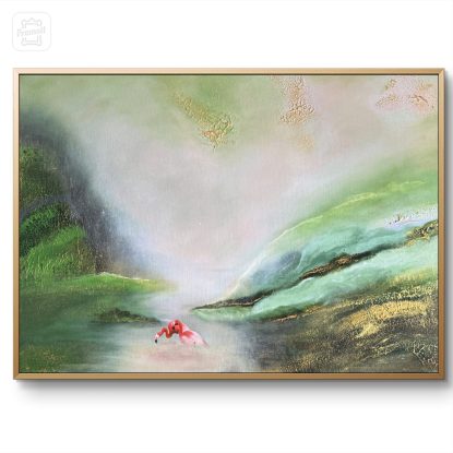 Semiabstrakt tavla akryl på duk "Oasen" 50*70 cm