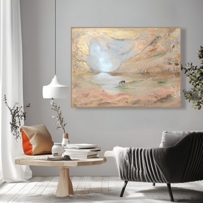 ”Den Gyllene ängen” 110*80 cm semiabstract acrylic painting on canvas